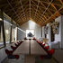 Reading room. The struts which support the diagrid echo the trestles supporting the tables. Connections to the diagrid are not articulated