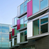 Angled bays projecting from the courtyard