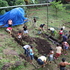 Volunteers digging trenches