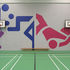 Sports hall interior and graphics