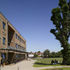 Exterior view of SE facade, terrace overlooking school field
