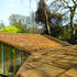 Serrated cedar shingle roof
