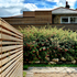Fuchsia Cottage - external view due east - ground floor drive + extension + fuchsia bush