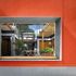 Courtyard viewed through an opening