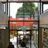 Interior view showing glazed wall to external courtyard