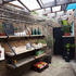 Shop Interior, shelf supports made of seatbelts salvaged from London Black Cab