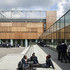Secondary school playground and east elevation