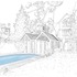 Initial sketch - view from garden