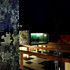First floor balcony and stainless steel screens at night