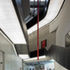 The entrance level looking up to the linear rooflights 