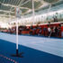 The seating alongside the running track