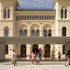 The horizontal, aluminium-clad gateway is the exact opposite of the Italianate train terminal in every way