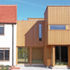 Detail of south elevation showing new extension meeting refurbished house