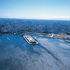 Aeriel view of the port, defined by its