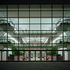 Glass curtain wall looking into the atrium