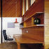The third bedroom, with built-in desk and clerestory lighting