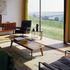 The living room looks out onto the Devon countryside
