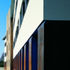 Cor-ten steel gives a rustic look in contrast with the materials above 