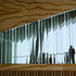 Corrugated glass acts as a sound barrier