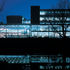 Northerly riverside view, with the lowest two business school floors stepped forward, tying into the entrance volume