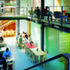 A pair of vertically aligned  ‘fire station doors’  lead from the café and meeting area