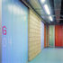 Cast glass is used to bring light into the corridors