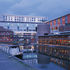 The canal with footbridge and cone-shaped node