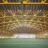 A view looking south down the indoor football hall