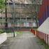 Screen walls define the pedestrian walkways