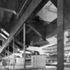 The main hall under construction with the travelling gantry for erecting the trusses