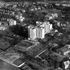 Aerial view of the double cruciform plan of the flats