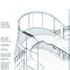 Isometric drawing of horeshoe staircase