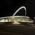 Illuminated arch at night