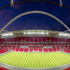 The stadium and pitch at night
