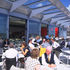 Visitors enjoy the terrace