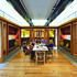 Dining room with inglenook and yoga room beyond. European oak was specified throughout