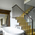 Juxtaposing folded-steel staircase