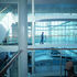 The four-storey reception area creates a light, airy, welcoming public face to this very public building
