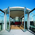 A roof terrace like the back of a schooner. Cast-glass benches allow light into the gallery below