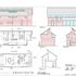 House type C plans, section and elevations