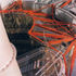 Steel framework supporting the glass wall