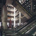 The square grid of the floor structure creates a kaleidoscopic effect