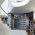 The circular stair in the reader tower and painted in-situ concrete soffits