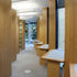 Desks follow the line of the facade