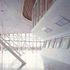 Top floor structure and glazed wall to atrium