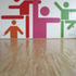 Sports hall interior and graphics