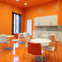 Bright orange youth room