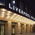 The signage in illuminated white Gill Sans