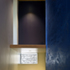 Interior wall finished in polished blue plaster
