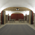 View east through hall to cafe